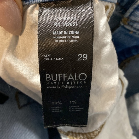 💚 Buffalo | Distressed High rise Blue Denim Shorts - 29 - Picture 3 of 11